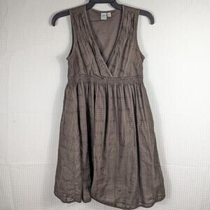 SO Wear It Declare It M Brown 100% Cotton Sleeveless Casual Dress Boho Peasant
